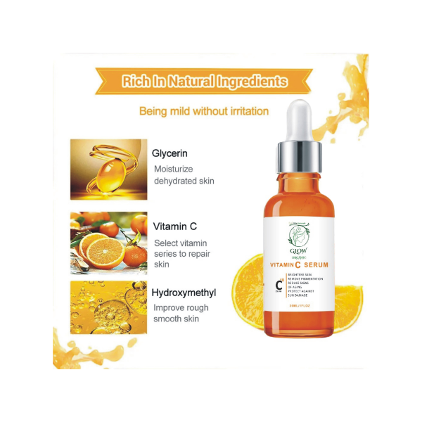 Glow Organic Vitamin C Brightening Serum for Face